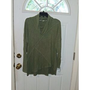 Chance Or Fate Sweater Long Sleeve Green Cowl Neck Medium
